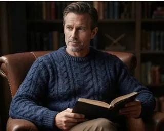 Mand i strikket sweater